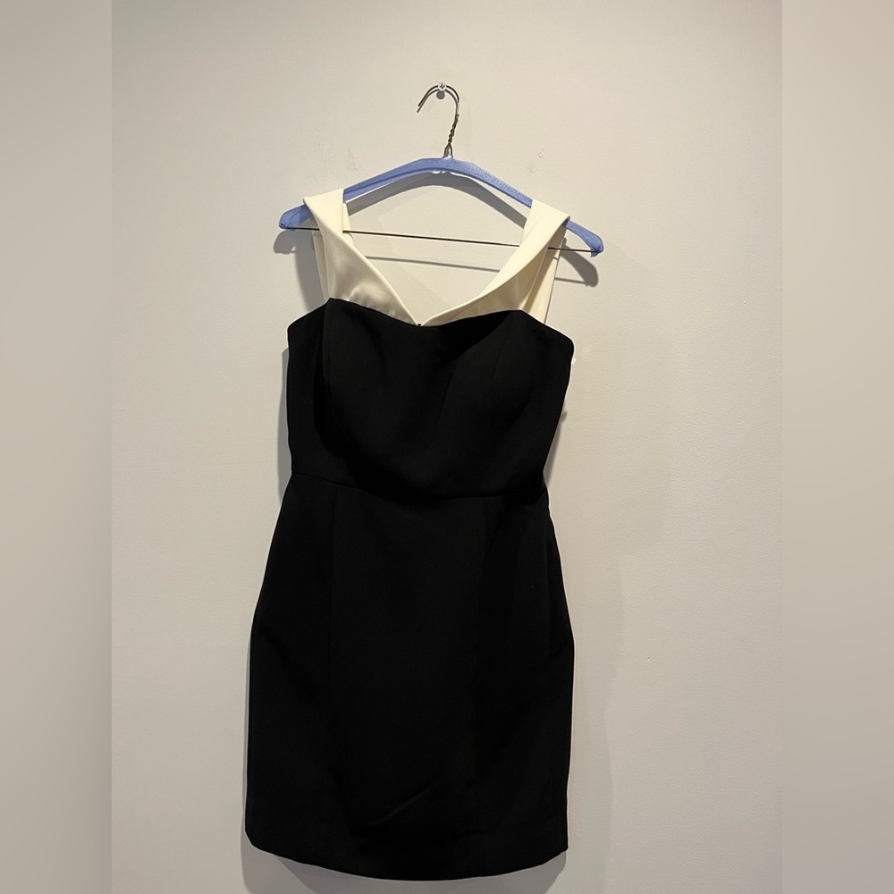 Calvin Klein Strapless Black and Cream Dress